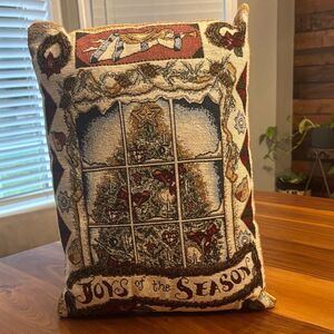 J. DeCristoforo Joys of the Season Christmas Tapestry Couch Decor Pillow 11.5x16